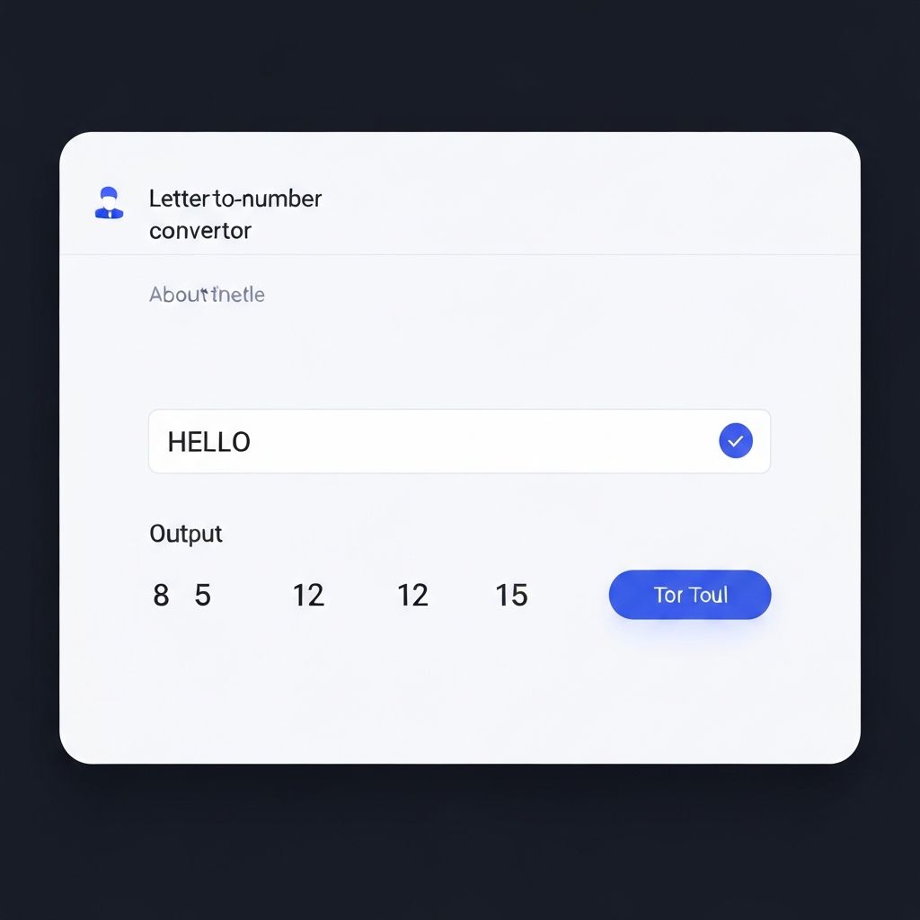 Letters to Numbers Converter showing HELLO converted to 8-5-12-12-15
